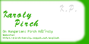 karoly pirch business card